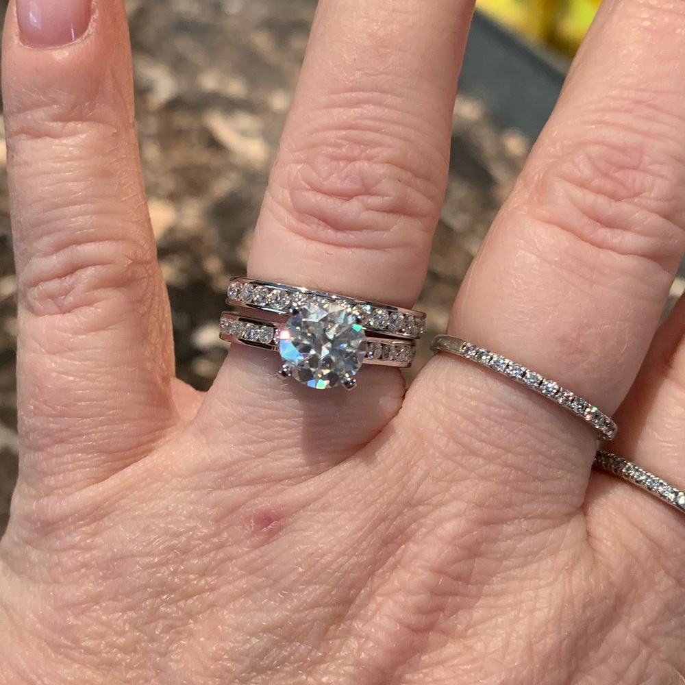 0.75ctw Channel-set Moissanite Wedding Band - Picture 5 of 6
